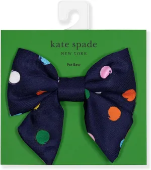 kate spade new york Dog Bow Tie, Elastic Collar Attachment for Dog or Cat, Bow Tie for Dogs Small, Medium & Large Animals (Watercolor Dot)