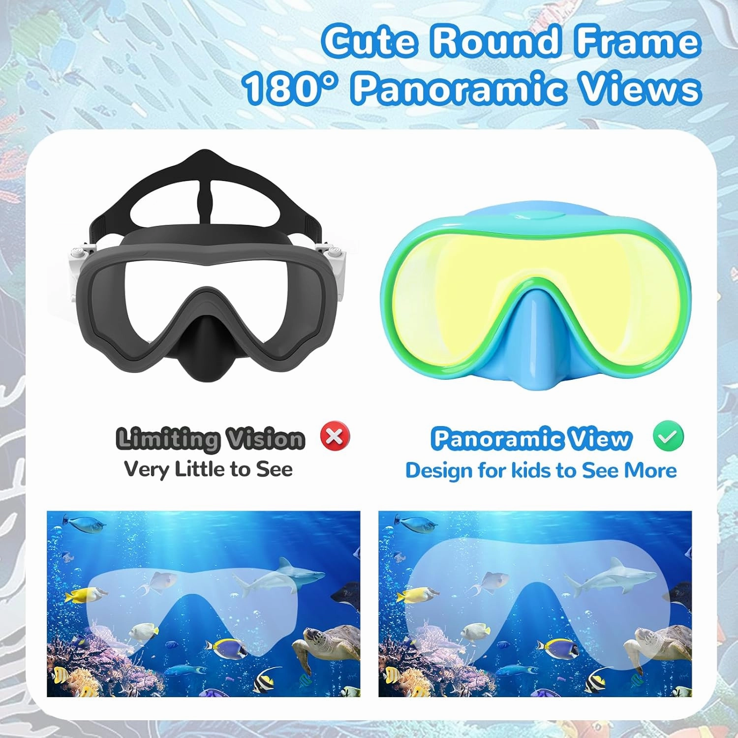 Keary Kids Swim Goggles with Nose Cover for 5-16 Swimming Mask for Toddler Boys Girls Youth Anti Fog