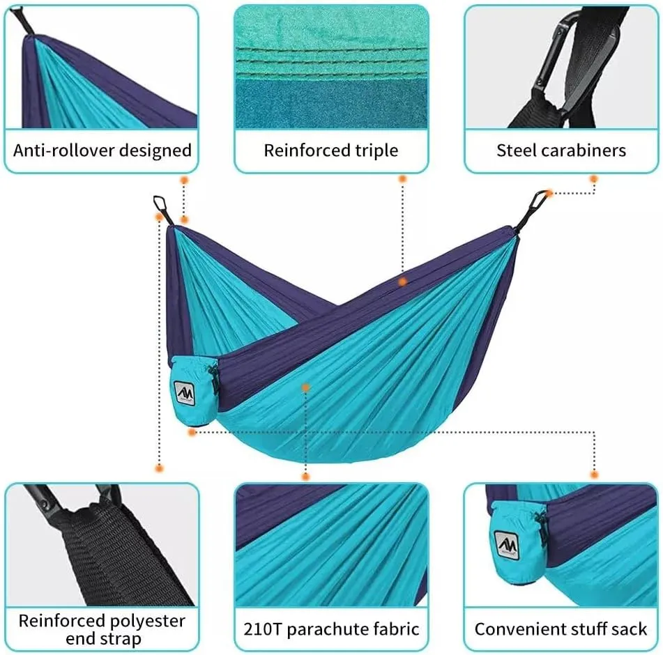 Kids Camping Hammock, Outdoor Hammock Gifts for Children Girls Boys, Ultralight Kids Camping Gear with Tree Strap & Carabiners, Sling Swing Hammock with Carry Bag for Indoor Outdoor (Purple)