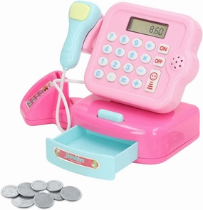 Kids Cash Register Toy, Educational Play Calculator Cash Register, with Bank Card and Specie Accessories for Kids