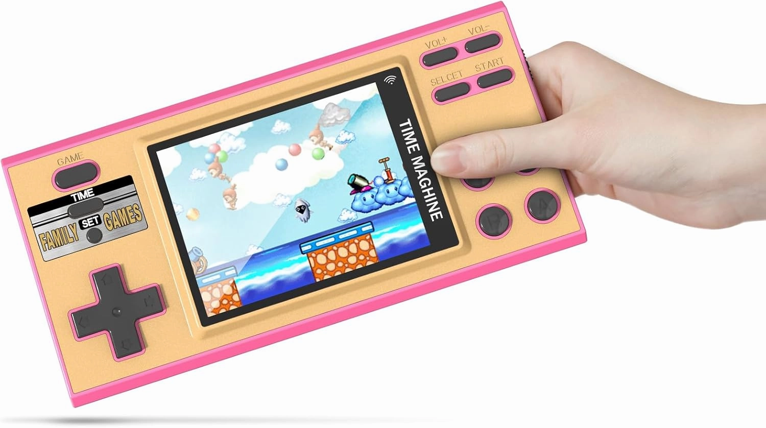 Kids Handheld Game with 200 Video Games for Kids, 16 Bit Games Travel Toys, 3 Inch Screen Pocket Game, Electronic Learning & Education Toys Game System, Gifts for Boys and Girls (Pink)
