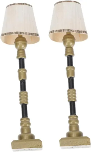 Kisangel 4pcs Mini Decorative Floor Lamp Models Creative Dollhouse Light Ornaments for Miniature Home Decor Compact for Use for Photo Props