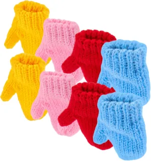 Kisangel 8pcs Mini Knit Gloves for Dolls Colorful DIY Craft Accessories for Creative Play for Holiday Decorations and Dollhouse Ornaments Enhances Imagination and Versatility