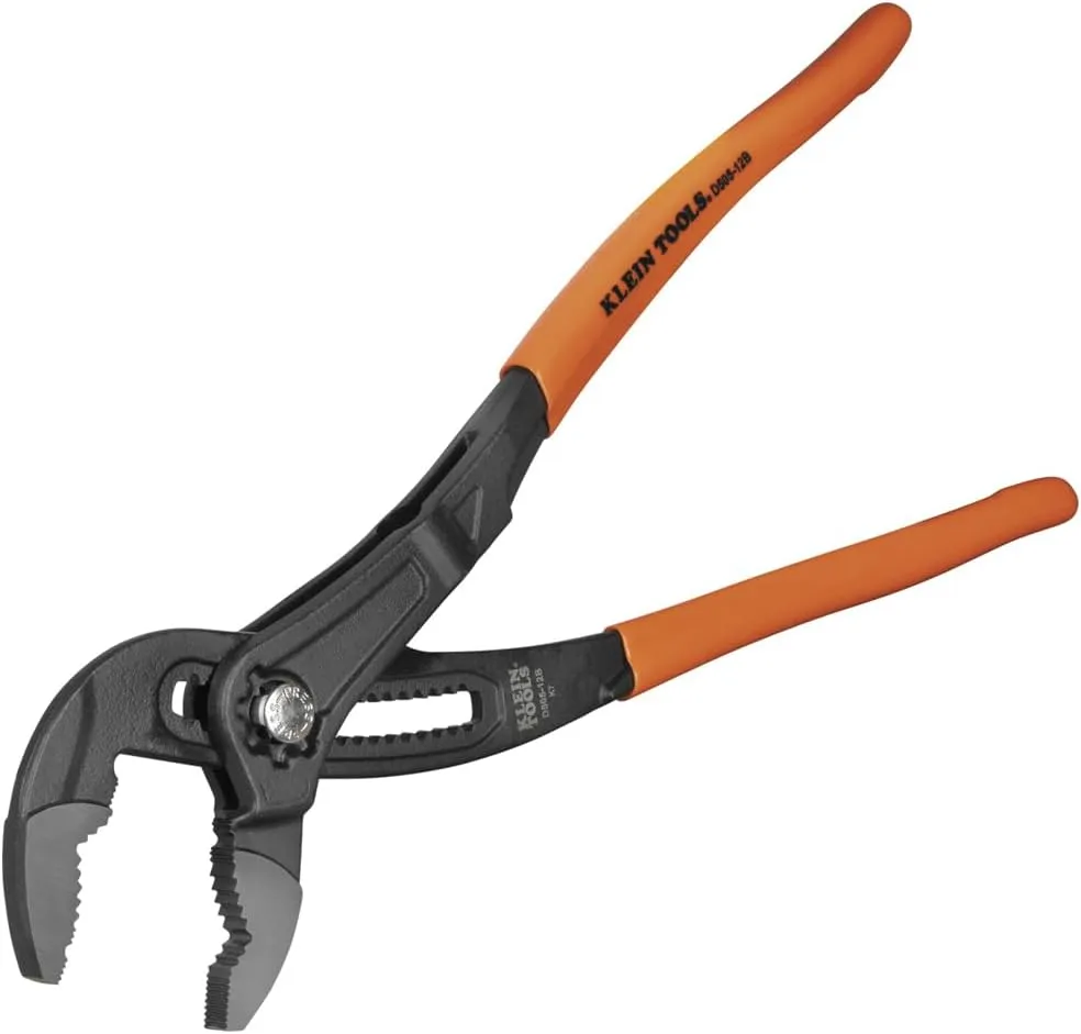 Klein Tools D50512B Pump Pliers, Klaw Quick-Adjust, Curved Jaw, Hardened Teeth for Maximum Torque, 12-Inch