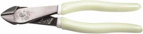 Klein Tools D200028GLW Pliers, Made in USA, Hi-Viz Diagonal Cutting Pliers with Short Jaws and Glow in the Dark Handles, 8-Inch