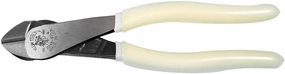 Klein Tools D248-8-GLW Pliers, Made in USA, Hi-Viz Diagonal Cutting Pliers with Angled Head, Short Jaws, and Glow in the Dark Handles, 8-Inch