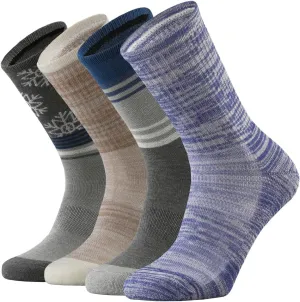 KMM Women's Merino Wool Cushion Crew Socks for Ladies Outdoor Hiking Hike Trail Casual Stylish Colorful Light Dry Soft comfy