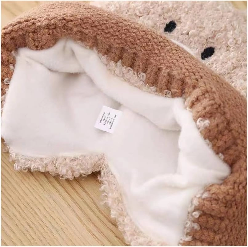 Knit Hats Winter Fleece Lining Skiing Winter Caps for Boys Girls Cute Animal Character with Warm Ear Flap
