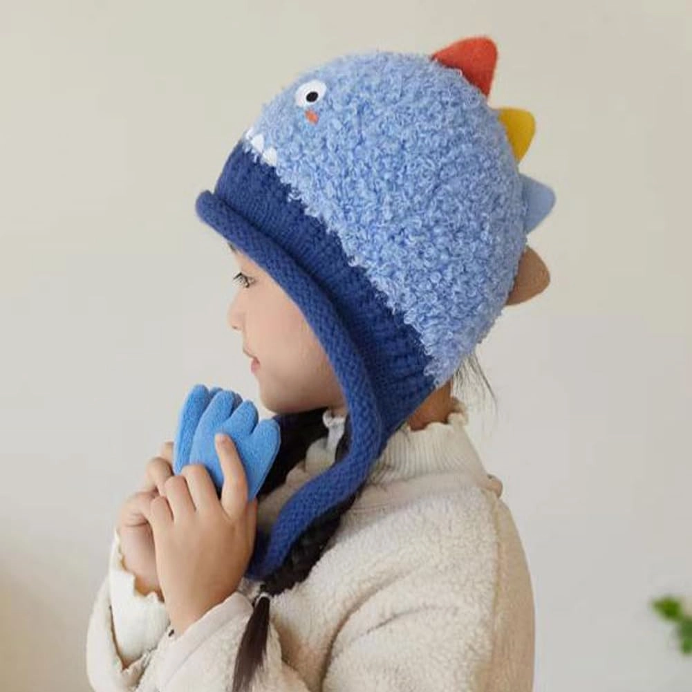 Knit Hats Winter Fleece Lining Skiing Winter Caps for Boys Girls Cute Animal Character with Warm Ear Flap