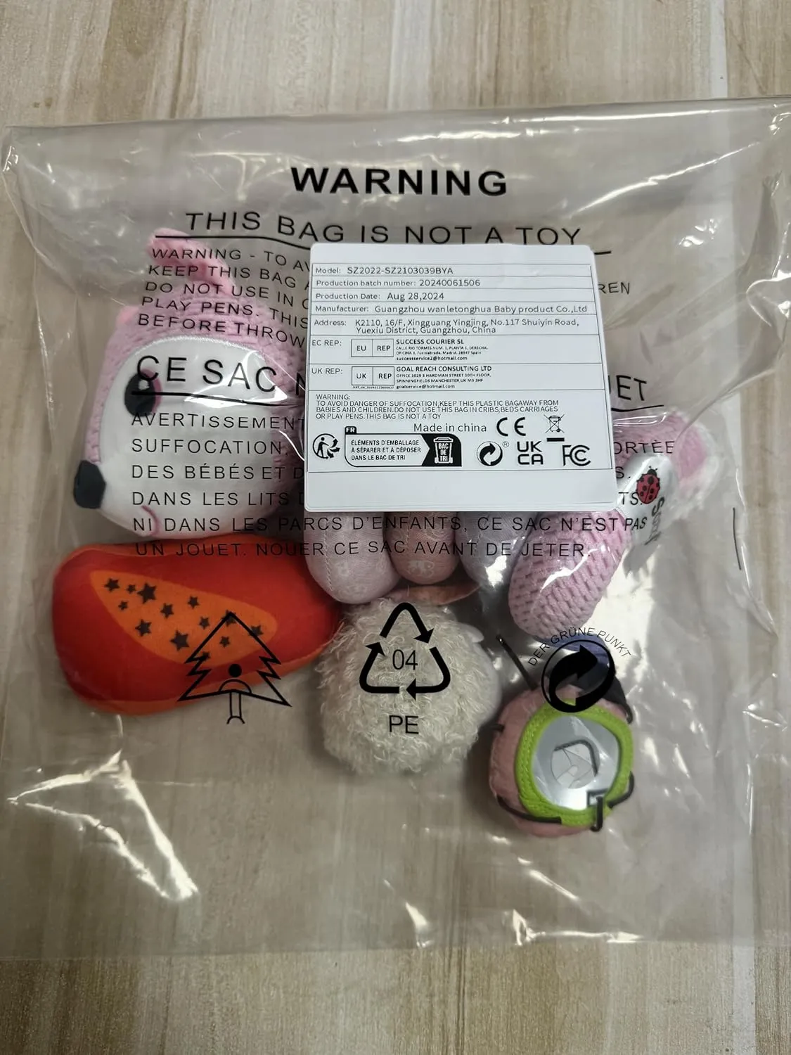 Koty Car Seat Toys, Infant Baby Spiral Plush Activity Hanging Toy for Stroller Bar Pram Crib with Music Box BB Squeaker & Rattles(Pink Fox)