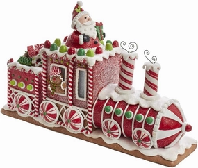 Kurt Adler 7.5-Inch Battery-Operated Gingerbread Junction LED Train Table Piece