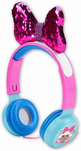 L.O.L. Surprise! Kids Safe Over The Ear Headphones HP2-13136 | Kids Headphones, Volume Limiter for Developing Ears, 3.5MM Stereo Jack, Recommended for Ages 3-9, by Sakar (Styles may vary)
