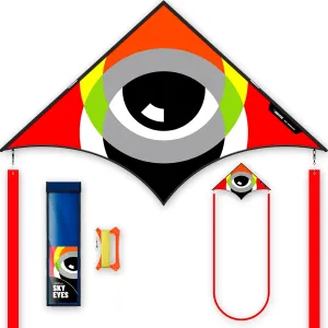 Large Delta Kites Flying Toys Easy to Fly，Kites Flying Toys for Kids & Adults，Beach Kite for Family Outdoor Activities(Eye of The Sky red, 1)