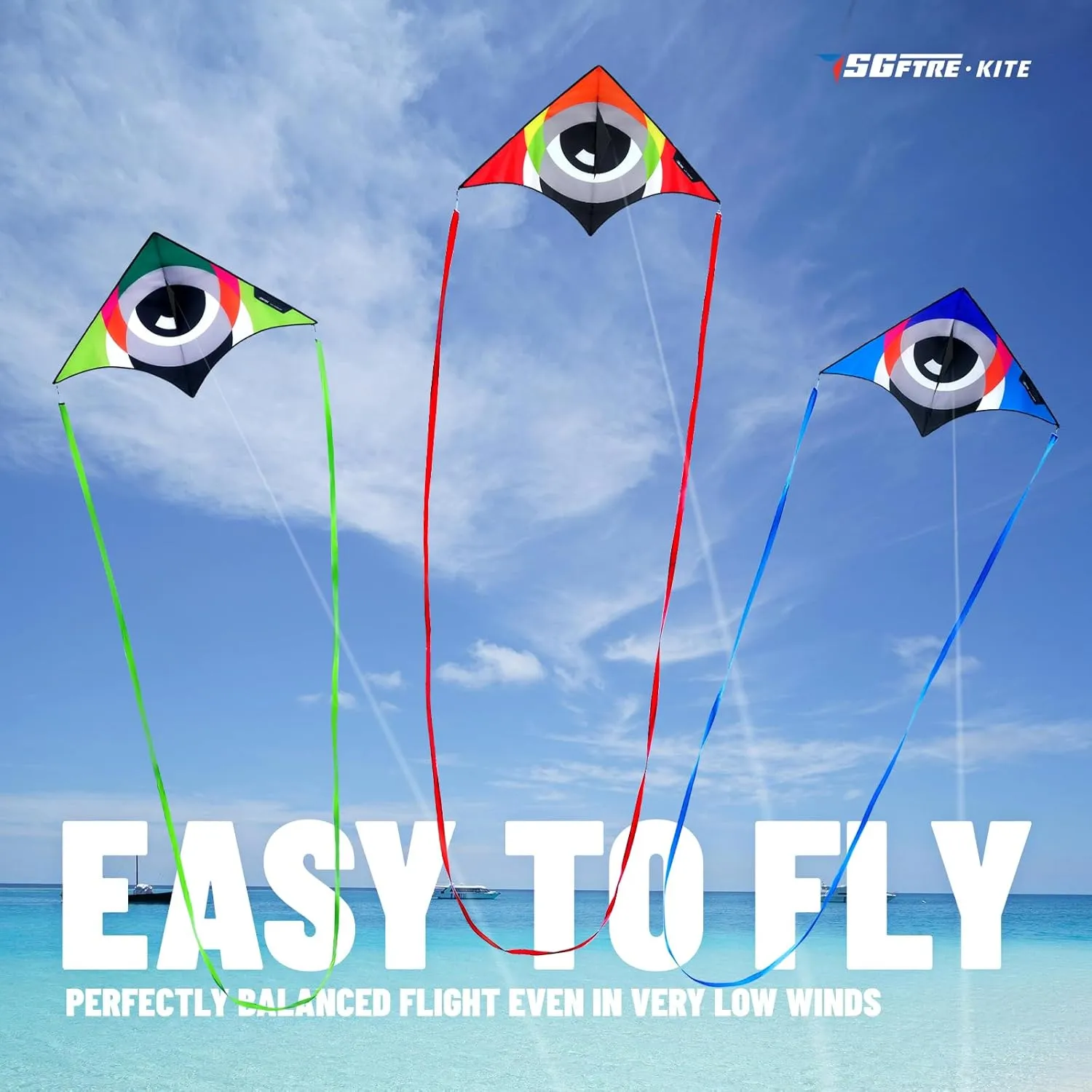 Large Delta Kites Flying Toys Easy to Fly，Kites Flying Toys for Kids & Adults，Beach Kite for Family Outdoor Activities(Eye of The Sky red, 1)