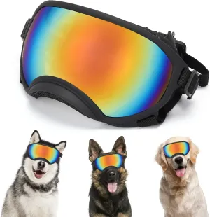 Large Dog Sunglasses, UV Protection Pet Goggles with Adjustable Strap for Large and Medium Dogs