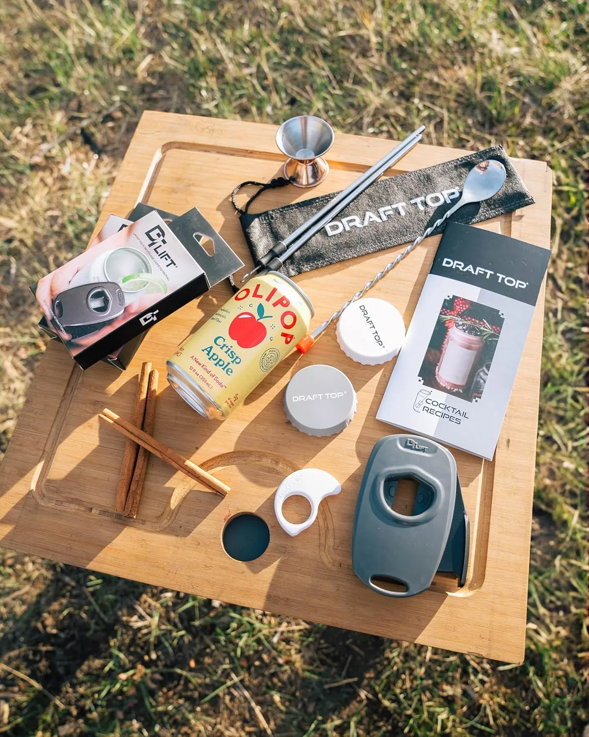 Large Gift Box – Topless Can Opener Set For Beer & Cocktail Lovers – Includes 2 Draft Top Lift Universals, Cocktail Tools, Can Covers & More – Perfect For Holidays, Tailgates, & Parties