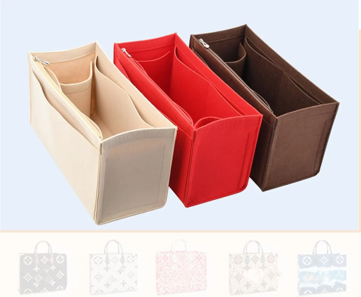 Lckaey Onthego PM MM GM Purse Organizer Handbag Insert for Tote Bag Organizer Purse Organizer1080black-L