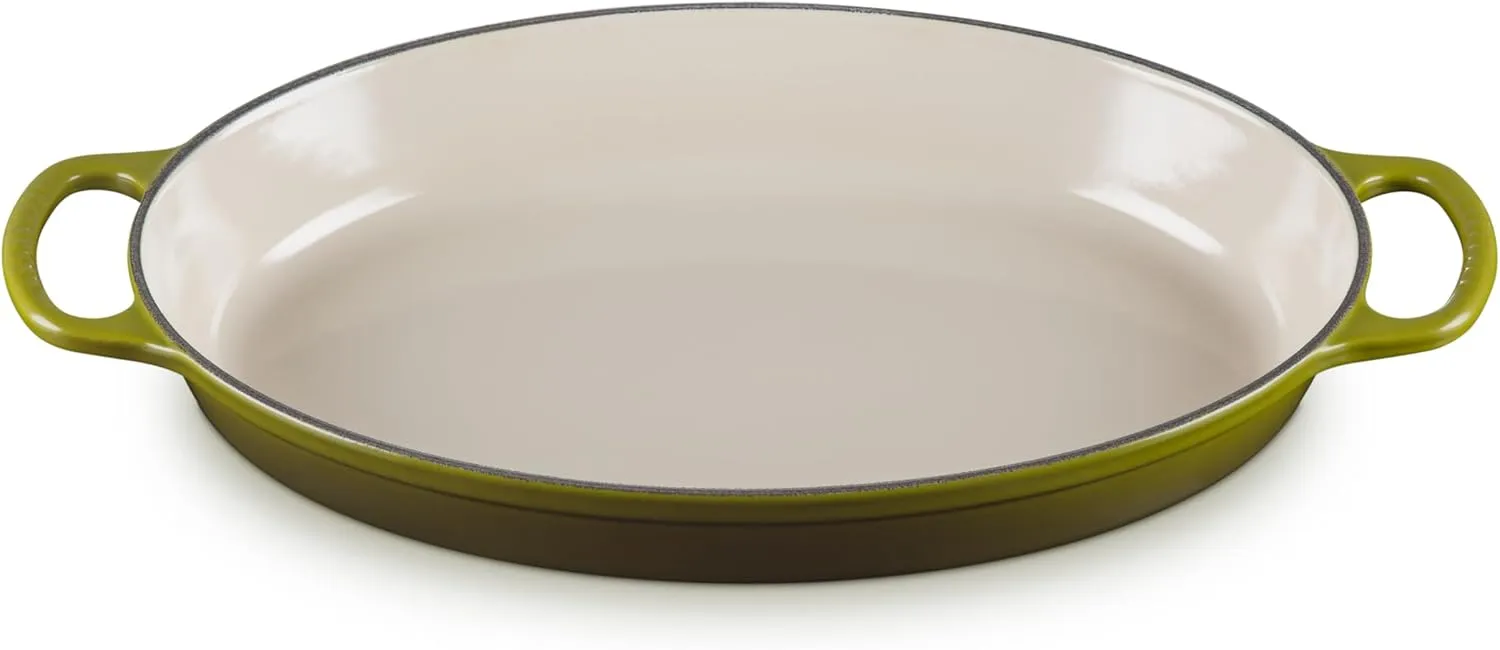 Le Creuset Enameled Cast Iron Signature Oval Baker, 3 qt., Olive