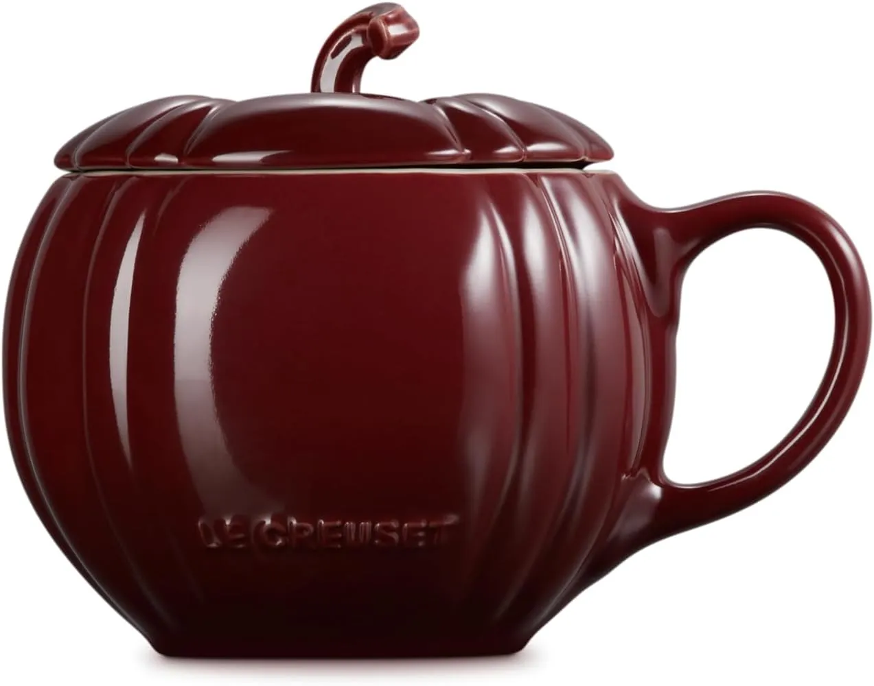 Le Creuset Stoneware Pumpkin Mug with Lid, 14 oz., Rhone