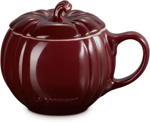 Le Creuset Stoneware Pumpkin Mug with Lid, 14 oz., Rhone