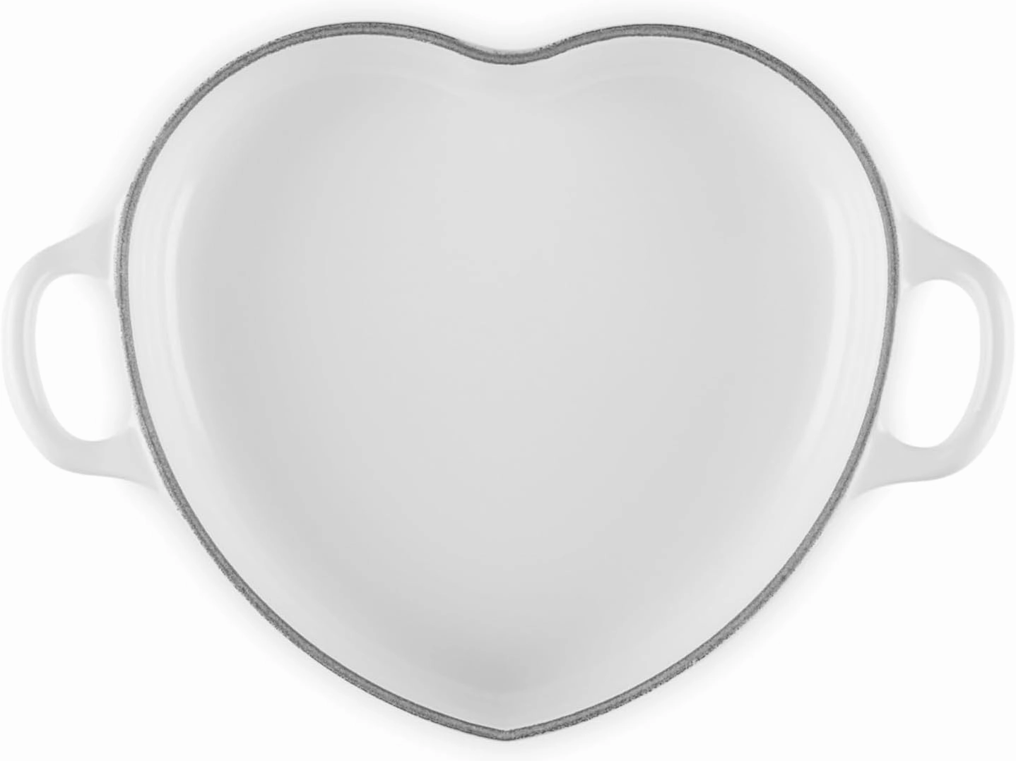 Le Creuset Enameled Cast Iron Traditional Shallow Heart Cocotte, 1.25 Qt., White Light Gold Heart Knob