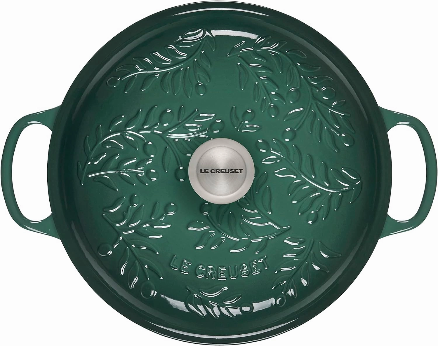 Le Creuset Olive Branch Collection Enameled Cast Iron Signature Braiser, 3.5 qt., Artichaut with Embossed Lid