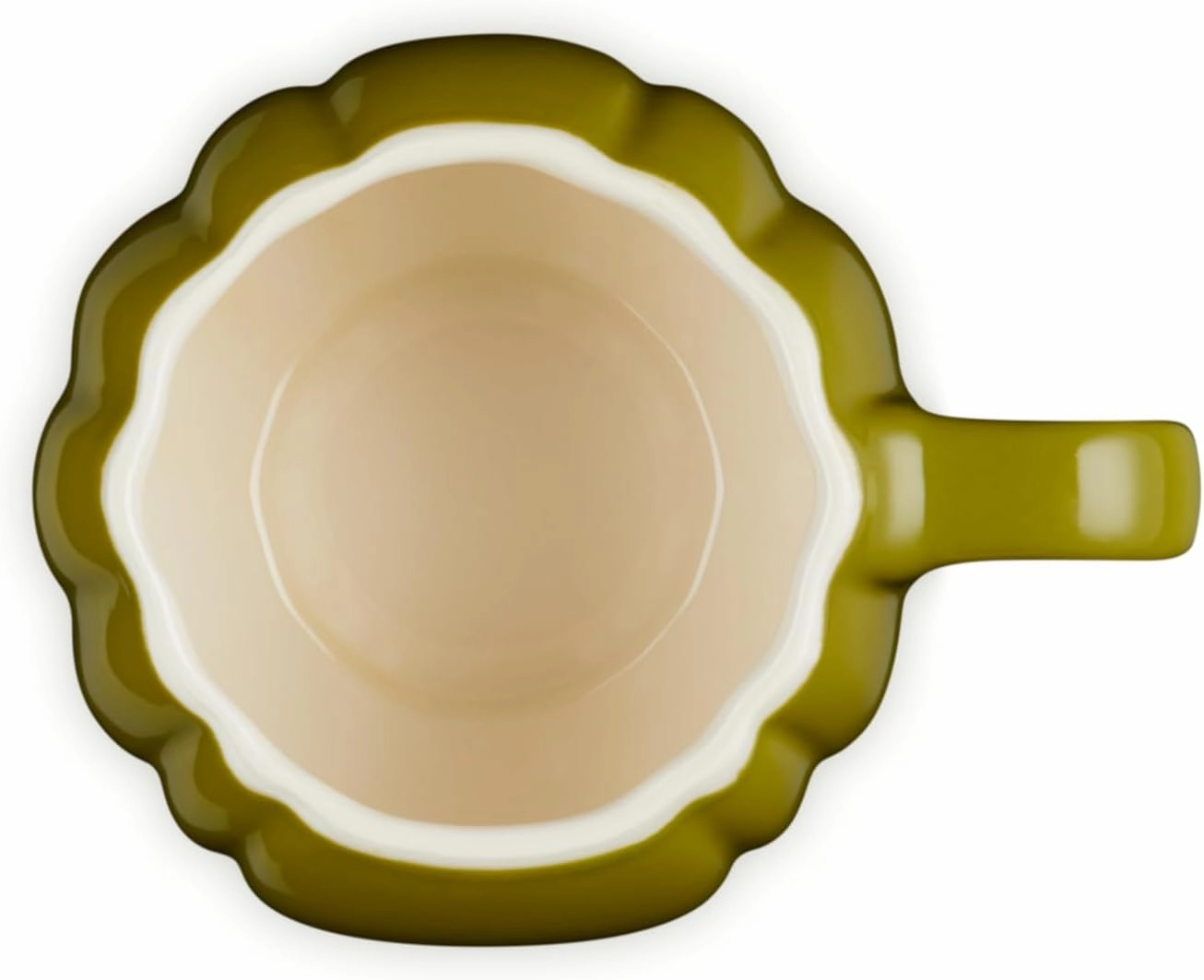Le Creuset Stoneware Pumpkin Mug with Lid, 14 oz., Olive