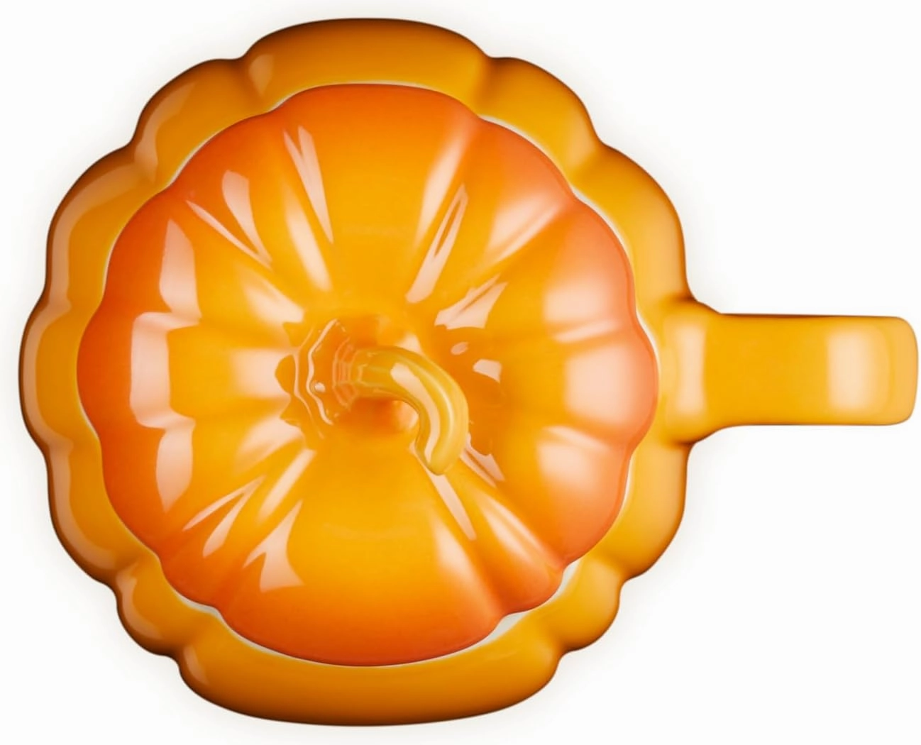 Le Creuset Stoneware Pumpkin Mug with Lid, 14 oz., Persimmon