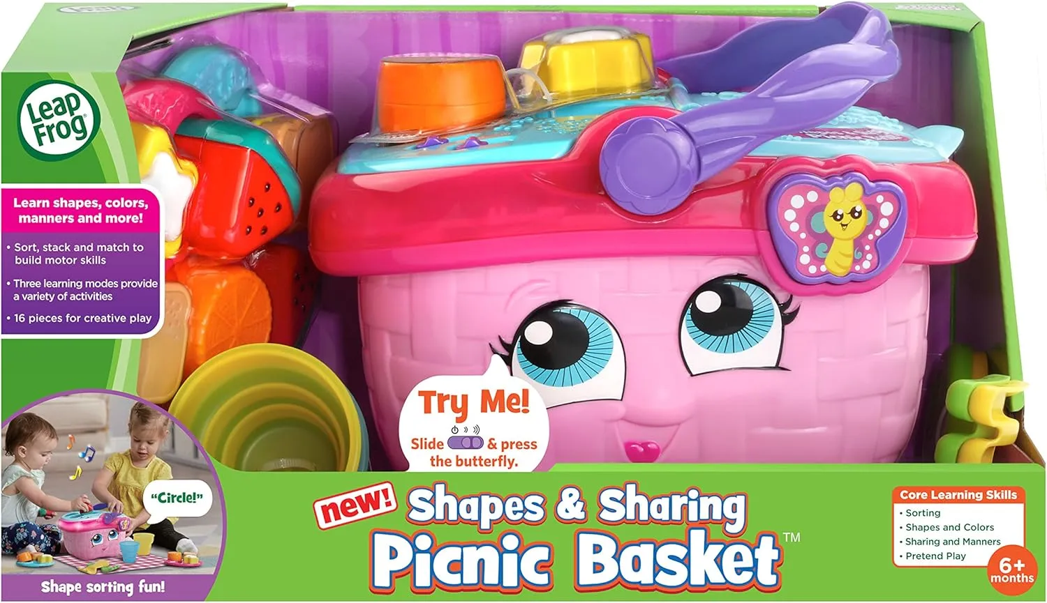 LeapFrog Shapes and Sharing Picnic Basket, Pink