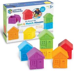 Learning Resources All About Me Sorting Houses,12 Pieces, Ages 3 , Fine Motor & Sorting Skills, Montessori Toys, Special Education Actives, Imaginative Play