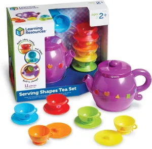 Learning Resources Serving Shapes Tea Set - 11 Pieces, Ages 2  Pretend Play Toys for Toddlers, Preschool Learning Toys, Kitchen Play Toys for Kids