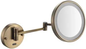 LED Wall Mounted Makeup Mirror, 8-inch Double-Sided with 1X/3X Magnification, Human Body Induction, Adjustable & Swivel Arm, Chrome-Plated