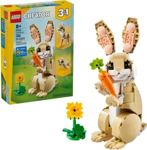LEGO Creator 3 in 1 Cute Bunny Toy - Building Toy Set with 3 Build Options, Bunny, Seal, or Llama - Birthday Gift & Craft - Animal Figures for Kids, Girls and Boys, Ages 8  - 31162