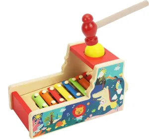 Leo & Friends Pound & Tap Bench with Slide-Out Xylophone - Durable Wooden Musical Pounding Toy for Toddlers - Educational Musical Toy for Kids - Perfect Holiday Birthday