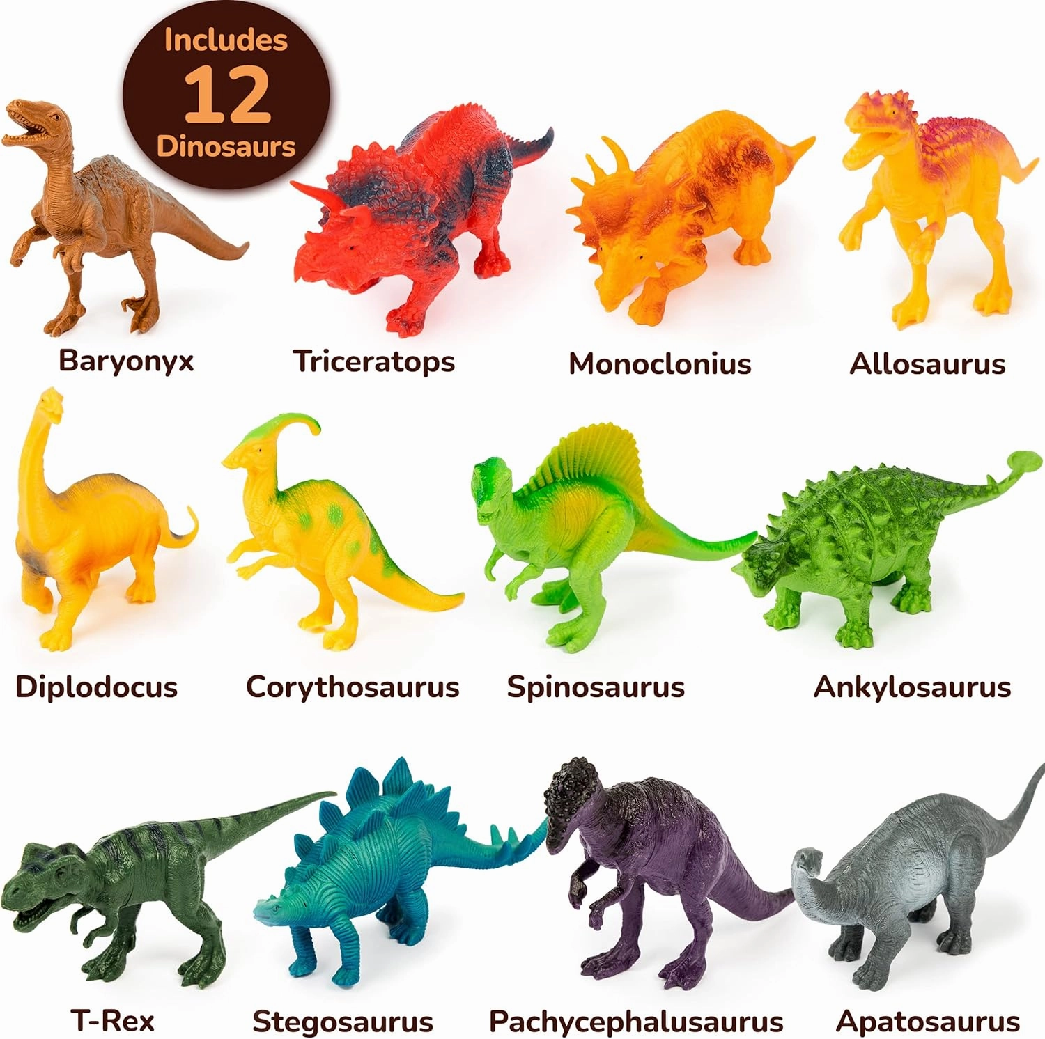 Li'l-Gen Dinosaur Toys for Boys and Girls - 12 Realistic 7-Inch Dinosaur Figures with Interactive Sound Book - Includes Play Mat, Trees, Rocks, Fossils, and More - Educational Toys for Kids Ages 3-5