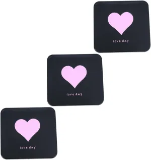 LIFKOME 3Pcs Portable Small Dual Sided Cosmetics Mirror Foldable Heart Pattern Makeup Mirror for Travel Chic Design Present for