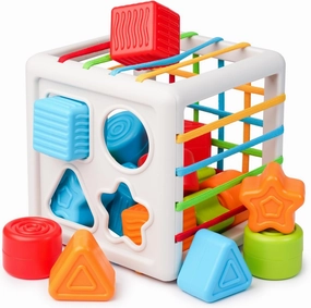 LiKee Montessori Toys for 1  Years Old, Shape Sorter Baby Toys for Girls Boys Birthday, Colorful 1 2 3 Years Infant Toddler Toy, Learning & Fine Motor Skills 18  Months (Large)