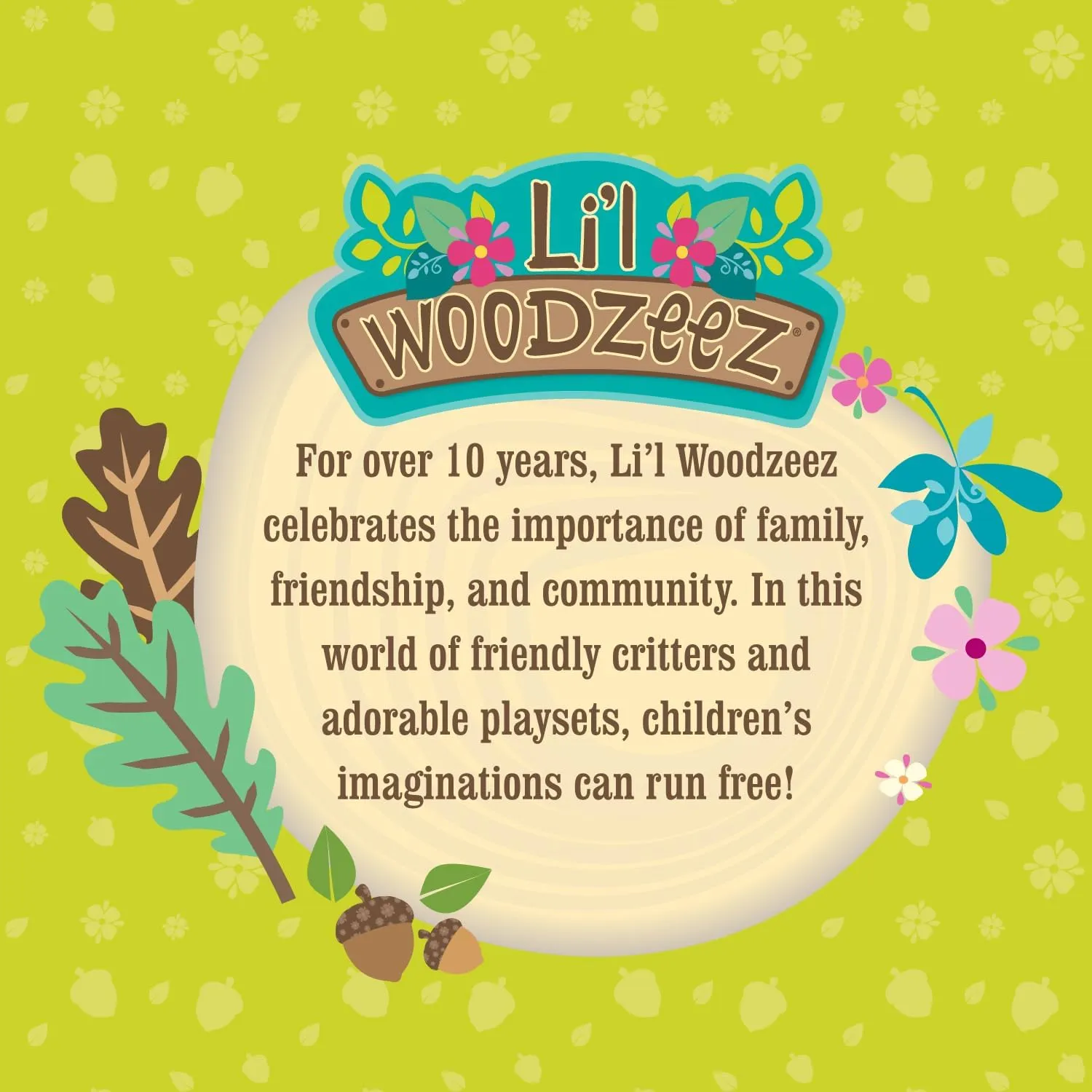 Li'l Woodzeez – The O'Funnigan Monkey Family – Set of 4 Collectible Posable Monkey Figures with Storybook – Pretend Play Doll Figures – Gift Toy for Kids Age 3 