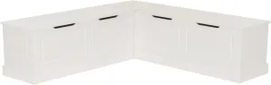 Linon Harris White Solid Pine Backless Nook with Interior Storage