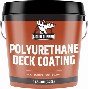 Liquid Rubber Polyurethane Deck Coating – 10X Stronger Than Traditional Deck Paint & Deck Stain – Flexible, Waterproof Sealant for Wood, Concrete & Plywood – Textured Finish – Stone Gray – 1 Gallon