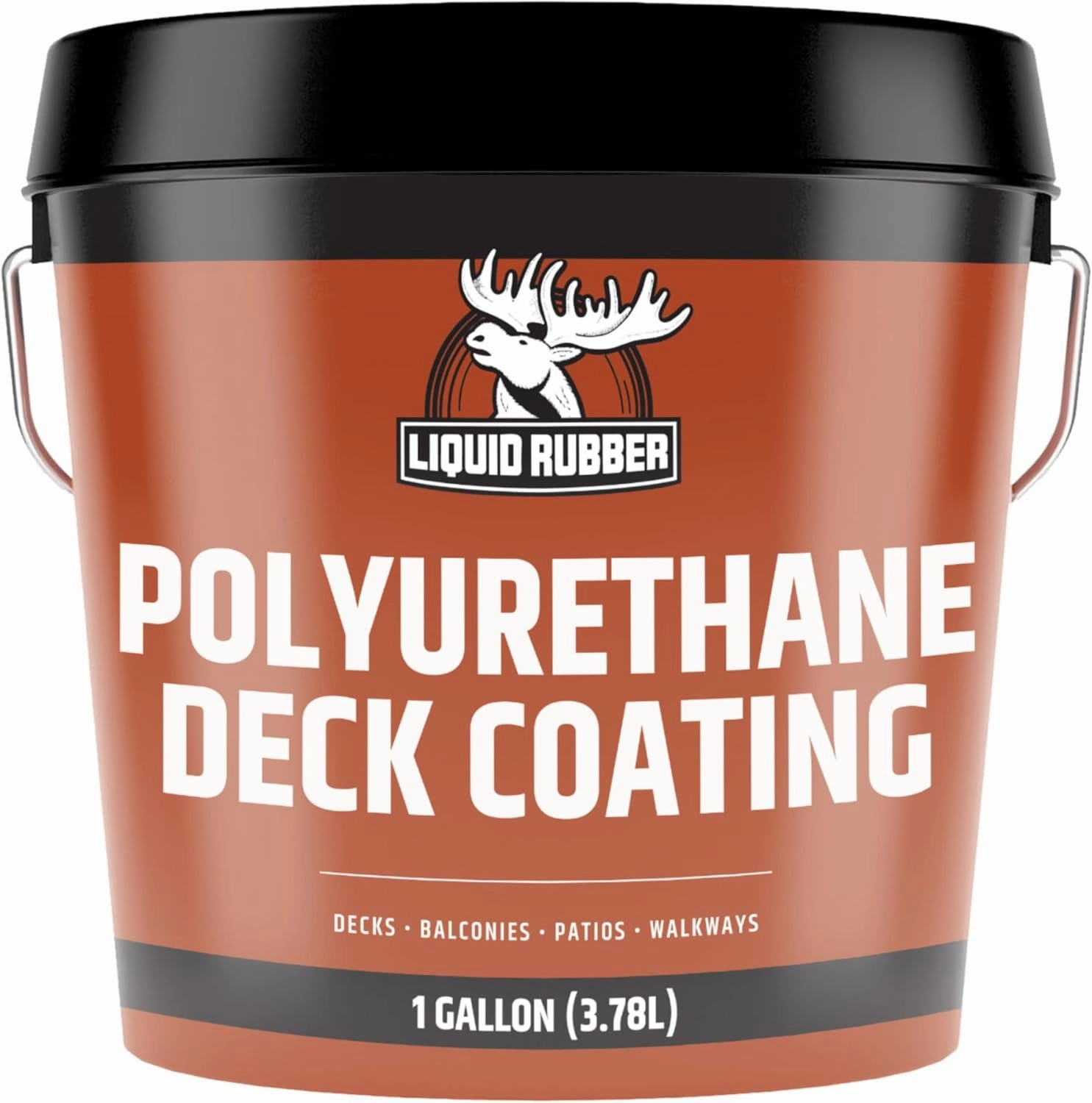 Liquid Rubber Polyurethane Deck Coating – 10X Stronger Than Traditional Deck Paint & Deck Stain – Flexible, Waterproof Sealant for Wood, Concrete & Plywood – Textured Finish – Stone Gray – 1 Gallon