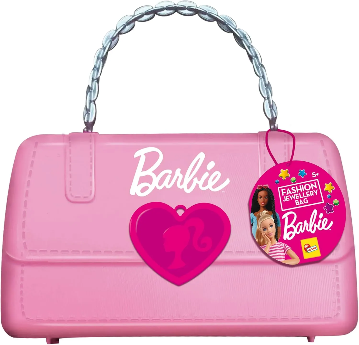LISCIANI Barbie Fashion Pink Handbag with Jewellery Creation Kit - Craft - Making Barbie Bracelets, Necklaces - Beads and Barbie Accessories Included - for Children Aged 5 and Above