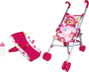 Lissi 12" Baby Doll with Car Seat and Folding Stroller