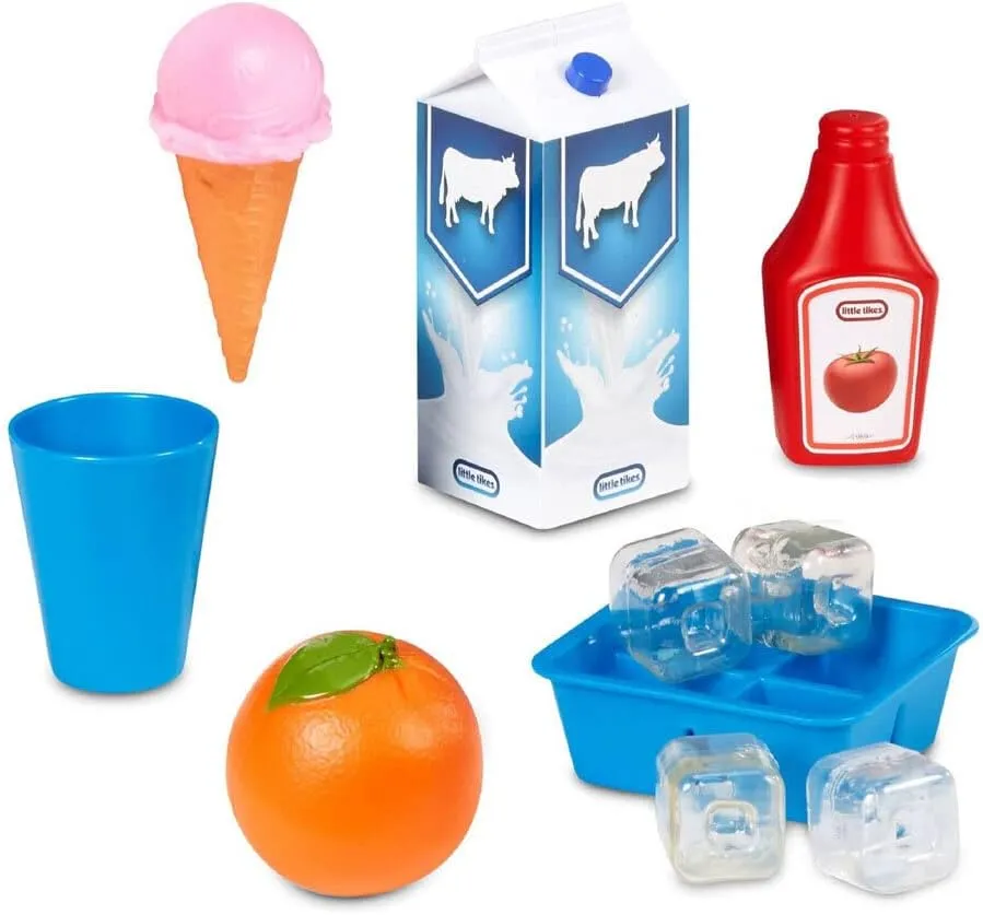 Little Tikes First Fridge Refrigerator with Ice Dispenser Pretend Play Appliance for Kids, Play Kitchen Set with Playset Accessories Unique Toy Multi-Color, 15.8” Wide x 11.5” deep x 23” Tall