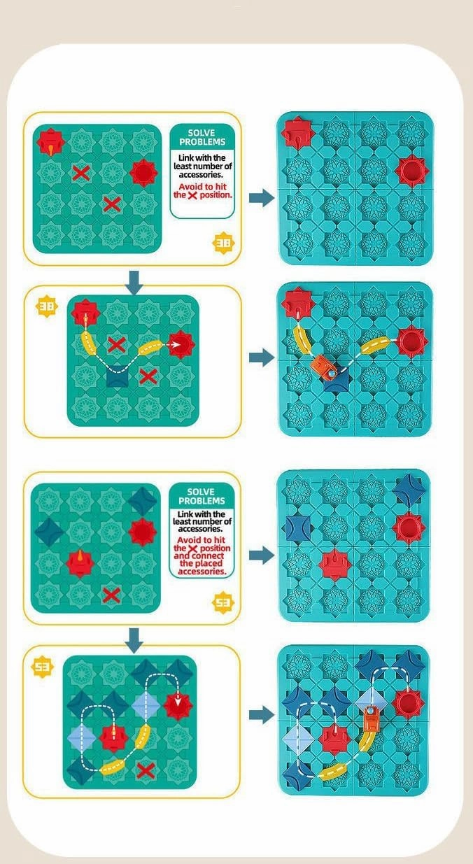 Logical Road Builder STEM Toy, Educational Brain Teaser Puzzle Game for Kids, 118 Levels, Preschool Learning Montessori Board Game, Birthday Gift for Kids Age 4-8