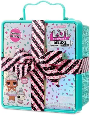 LOL Surprise Deluxe Present with Limited Edition Doll, and Pet, Teal - Adorable Fashion Doll and Colorful Accessories in Giftable Packaging - Birthday Present for Girls Age 4-15 Years