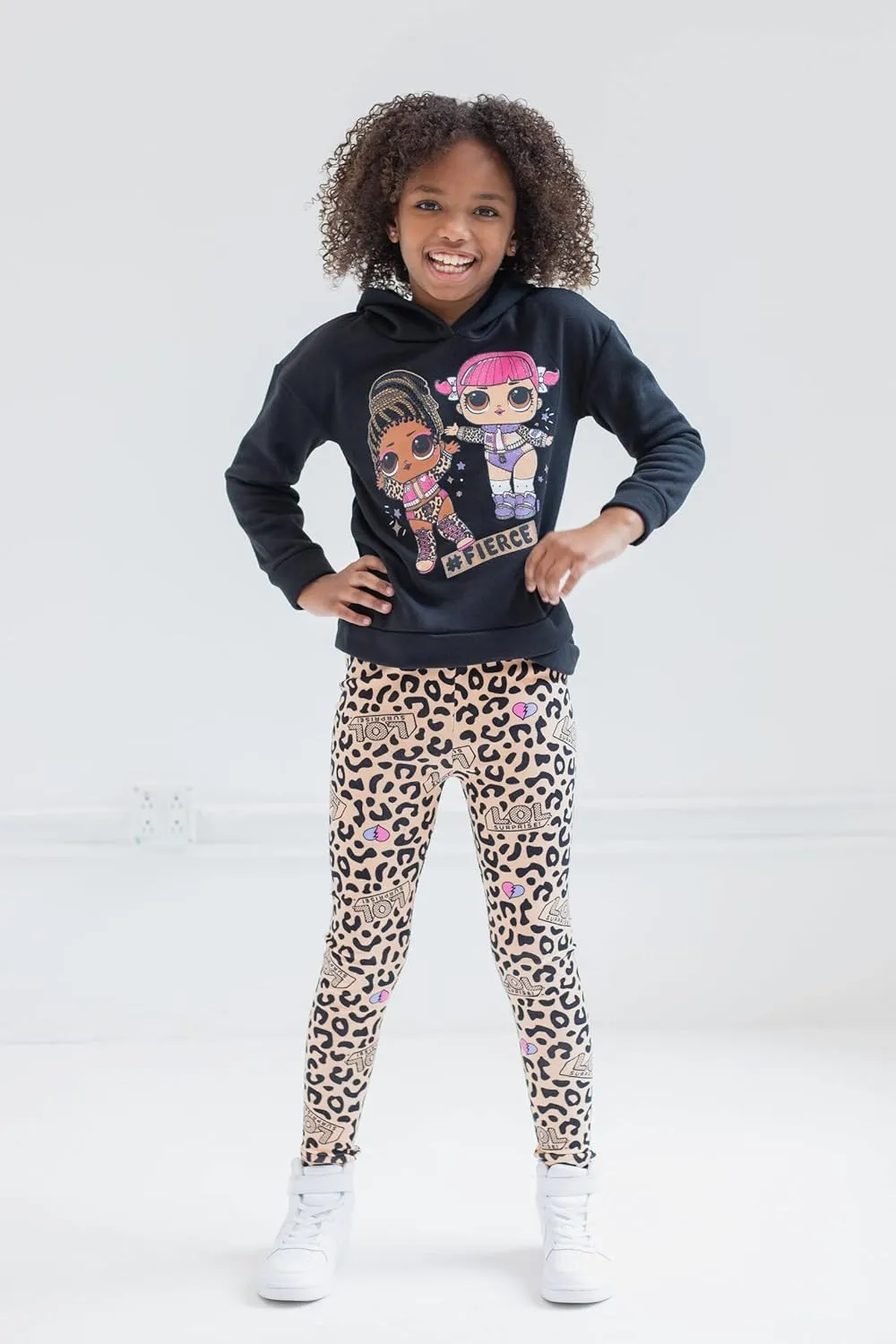 L.O.L. Surprise! Roller Sk8er Daring Diva Diva Girls Pullover Fleece Hoodie and Leggings Outfit Set Little Kid to Big Kid