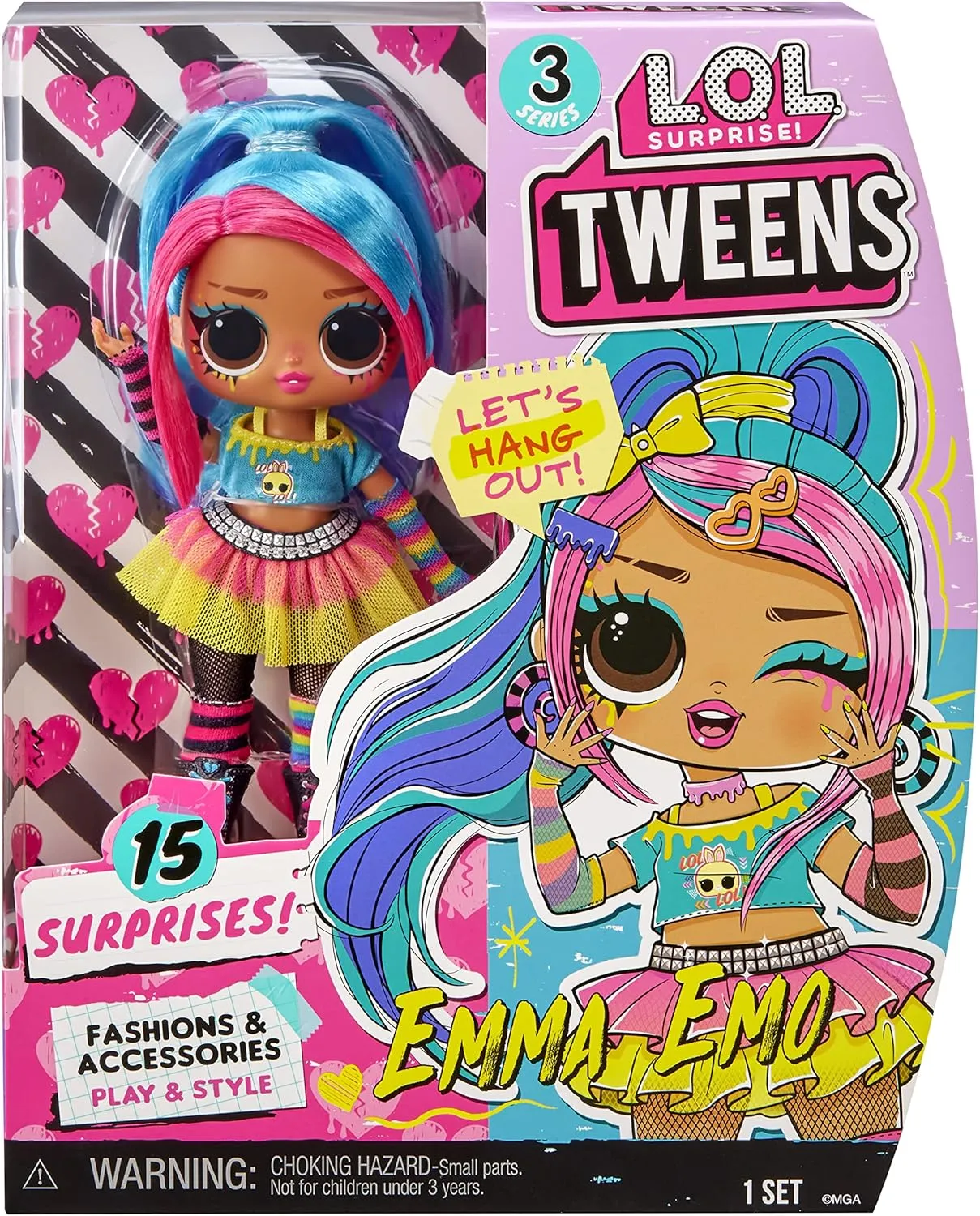 L.O.L. Surprise! Tweens Series 3 Emma Emo Fashion Doll with 15 Surprises Including Accessories for Play & Style, Holiday Toy Playset, Great Gift for Kids Girls Boys Ages 4 5 6  Years Old