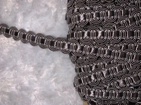 Lot 9.75 Yards Mocha Taupe Non Stretch Swirl Gimp Sewing Trim 1/2" Wide W48 Pattern Embroidery Sewing Fabric Delicate Clothing Garment Supply Decorations Art Craft for Scrapbooking Hair Tie Headband