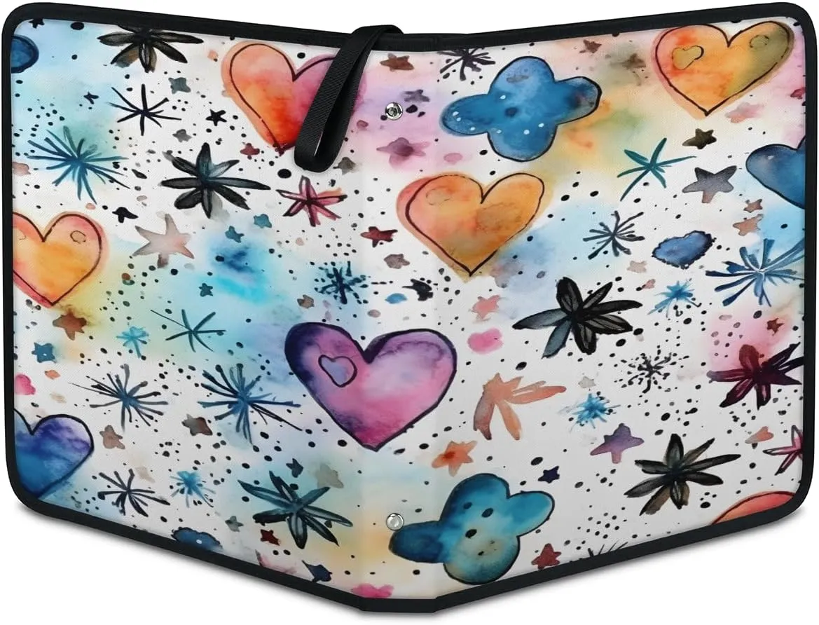 Love Clover 3 Ring Trading Zipper Binder Strap, Trading Card Binder 4 Pocket, 400 Pockets Card Holder with 50 Removable Sleeves for Game Cards